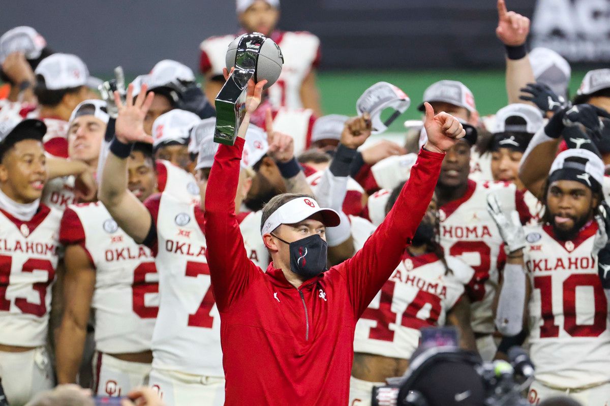 Lincoln Riley hoists Oklahoma's 50th conference title