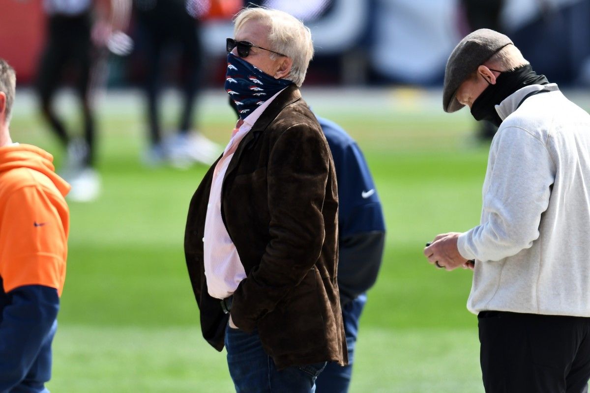 Denver Broncos general manager John Elway before the game against the Tampa Bay Buccaneers at Mile High.