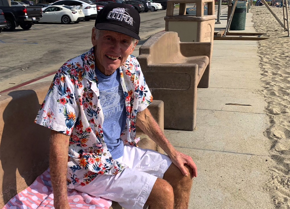 John Featherstone smiles for the camera during an outing with his wife Diane in October.