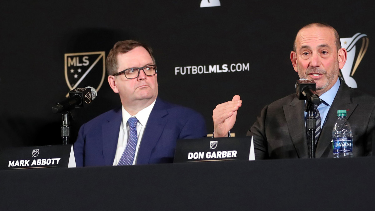 MLS president Mark Abbott and commissioner Don Garber