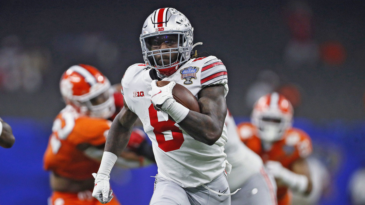 Ohio State running back Trey Sermon runs in the playoff semifinal