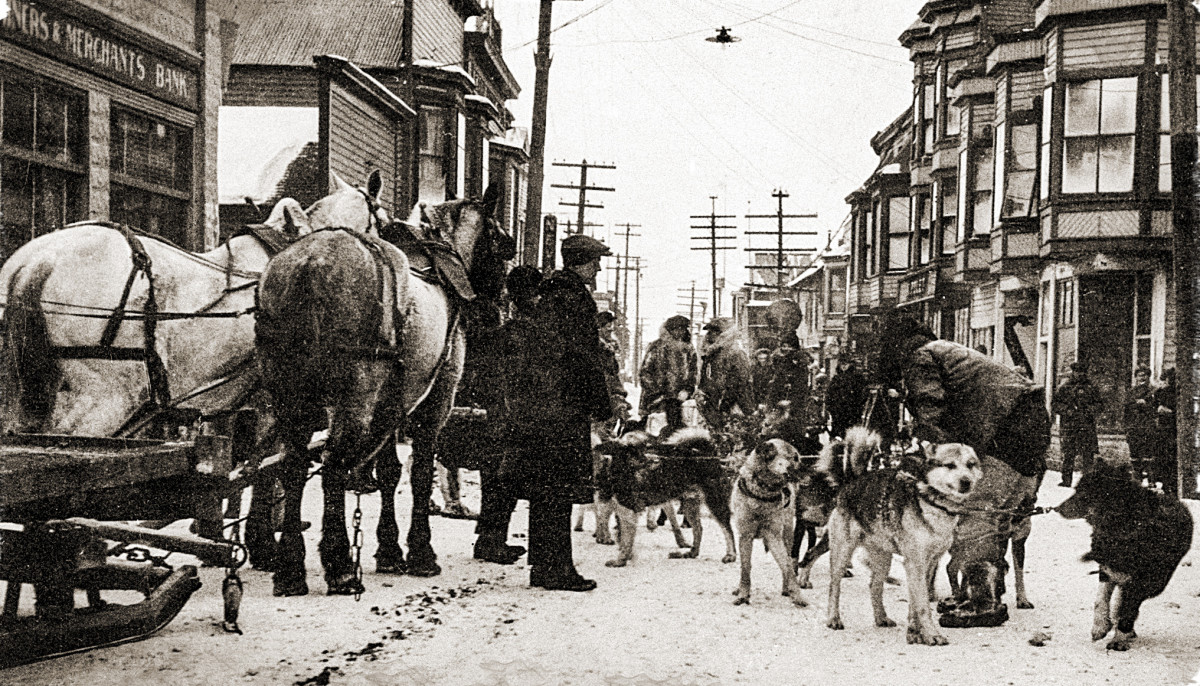 Kaasen and Balto arrive in Nome, heralded as heroes, on Feb. 2, 1925.