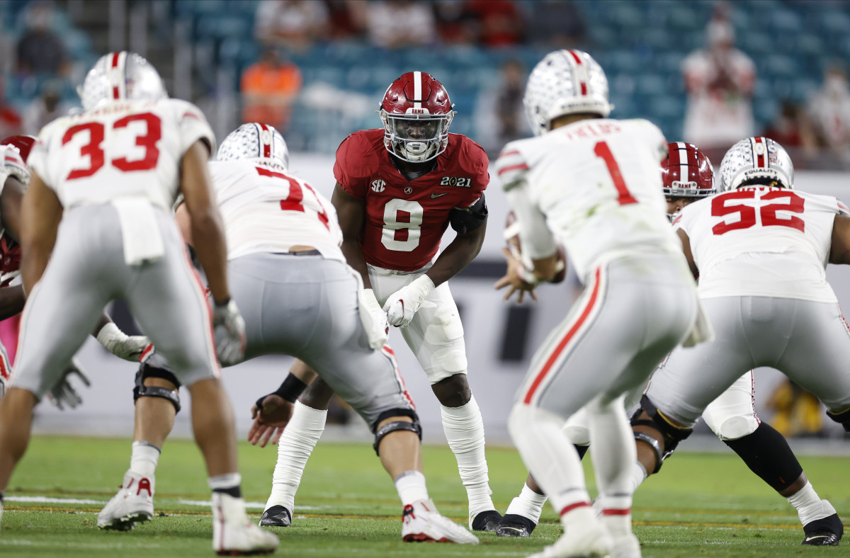 January 11, 2021, Alabama linebacker Christian Harris in the CFP National Championship in Miami, FL.