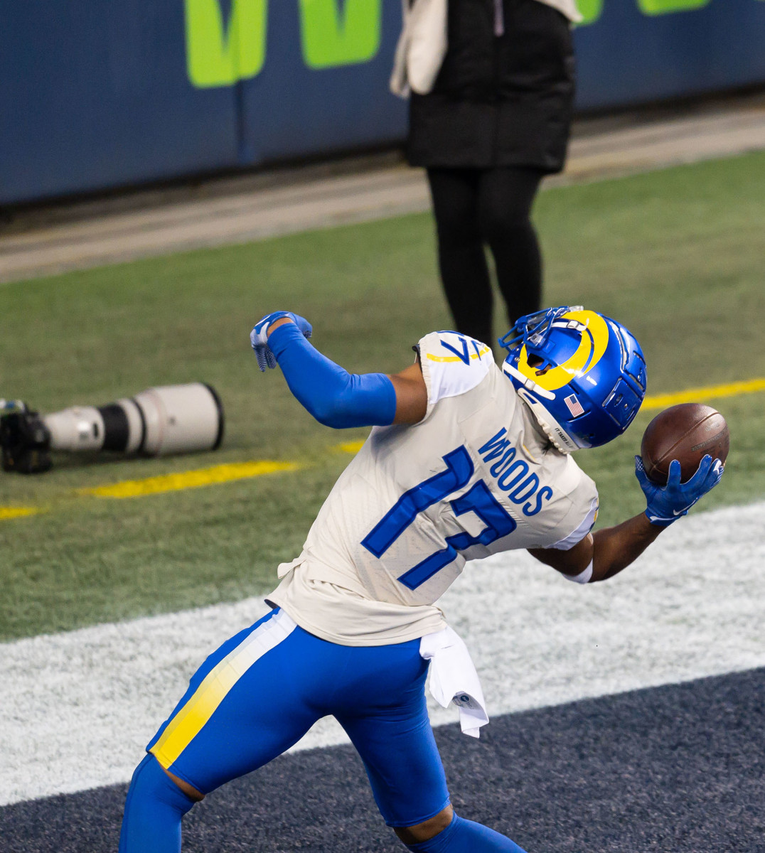 Robert Woods celebrates touchdown against Seahawks