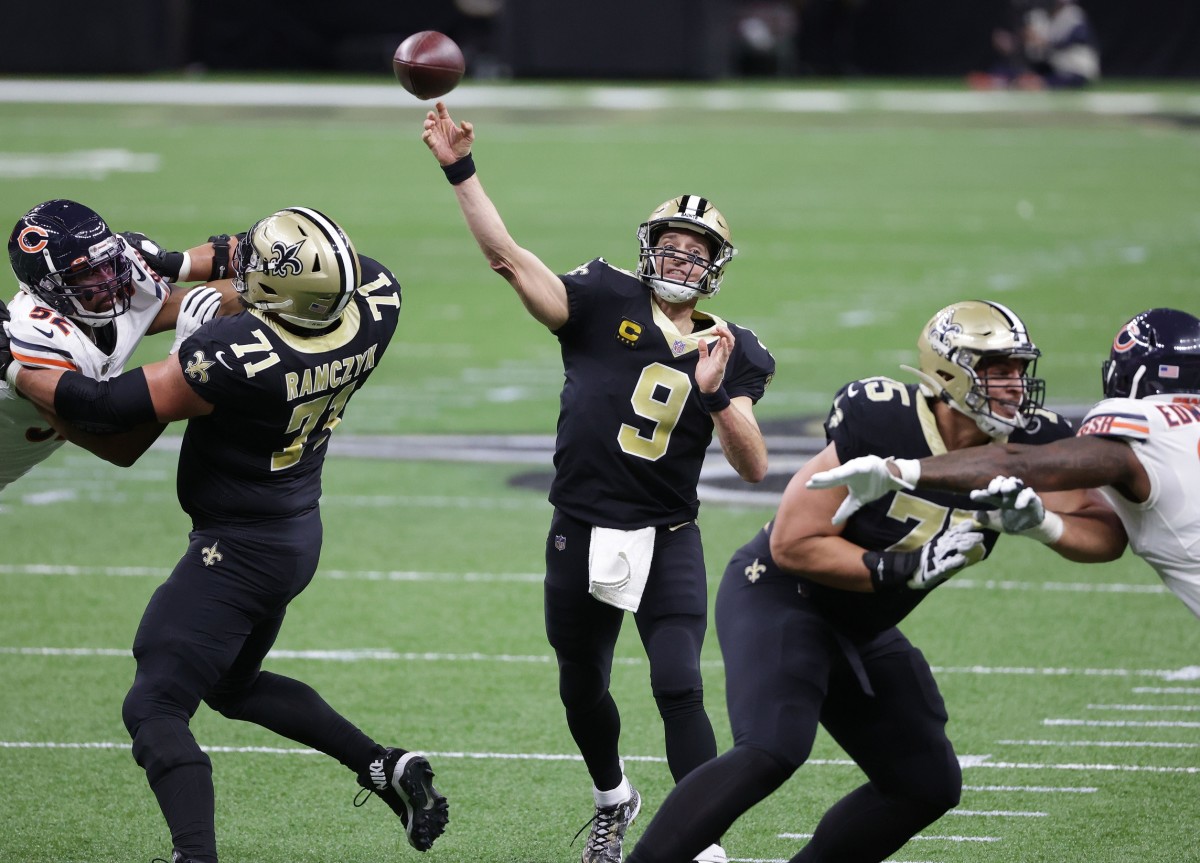 Drew Brees dominated the Chicago Bears a week ago, and now looks to take down Tom Brady and the Tampa Bay Bucccaneers. (USA TODAY Sports)