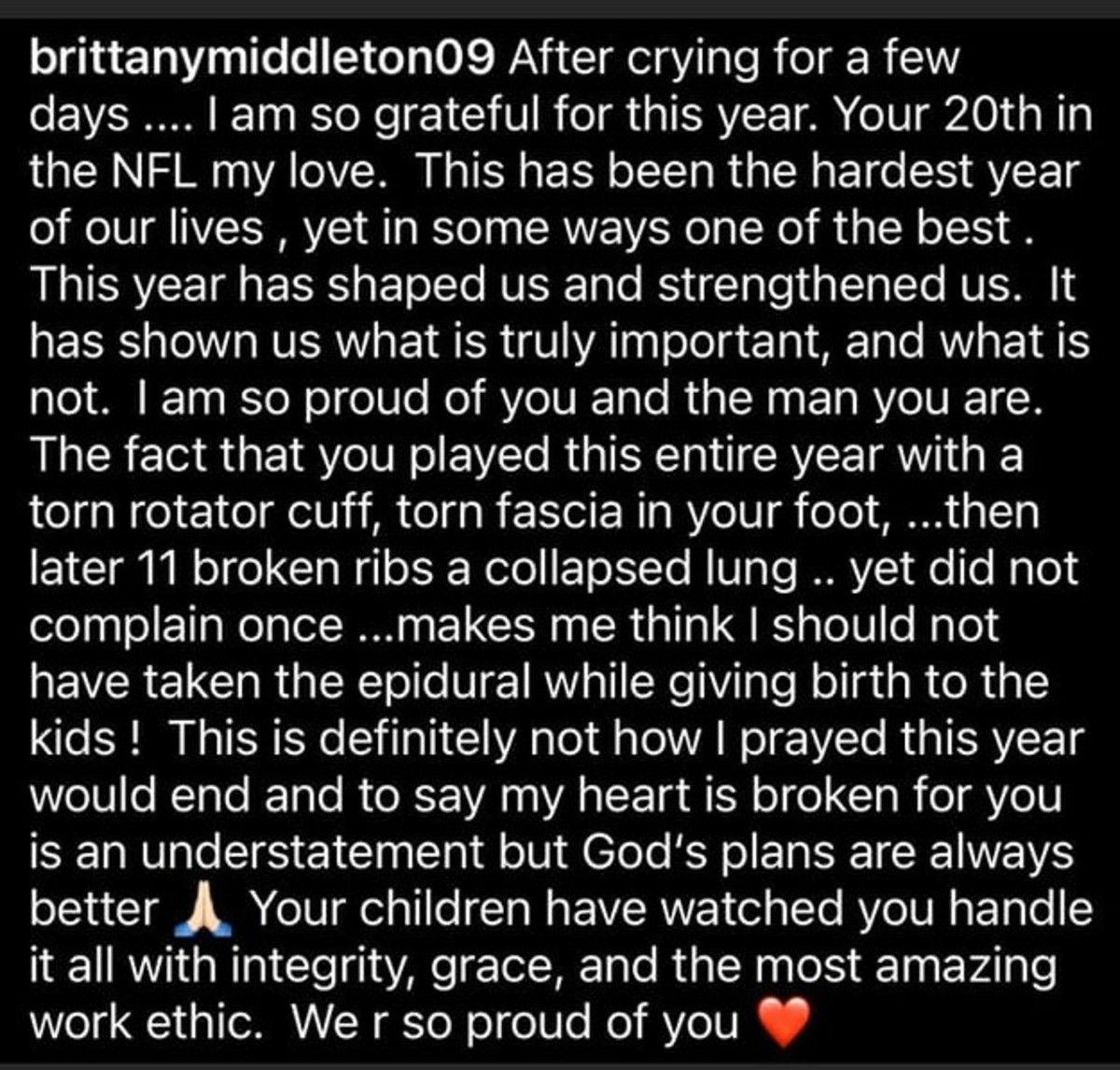 Brittany Brees supporting Drew Brees and his injuries
