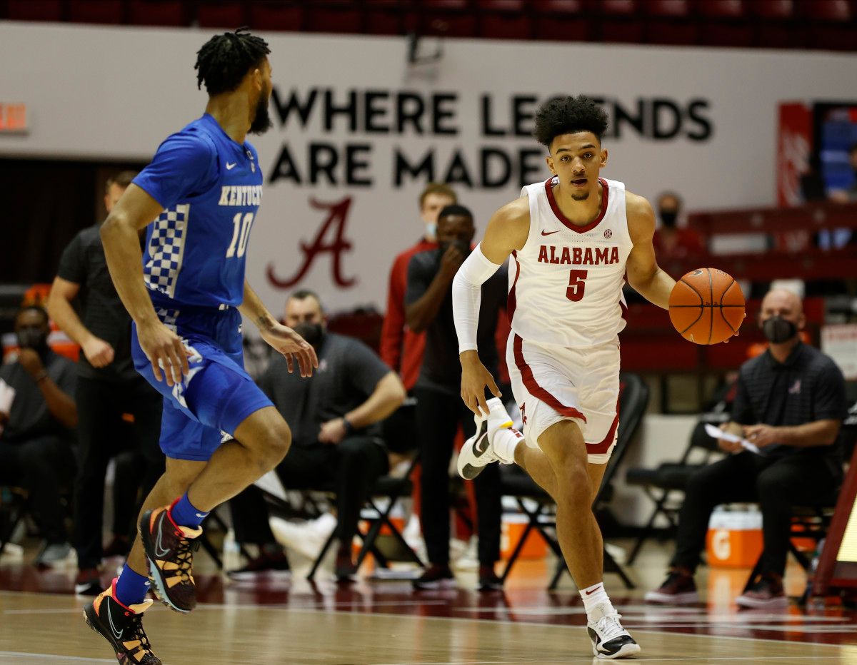 Alabama guard Jaden Shackelford vs Kentucky, Jan. 26, 2021