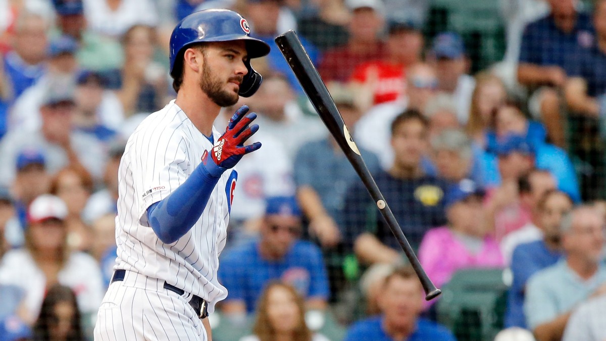 Kris Bryant reacts after striking out against the Cardinals on Sept. 21, 2019.