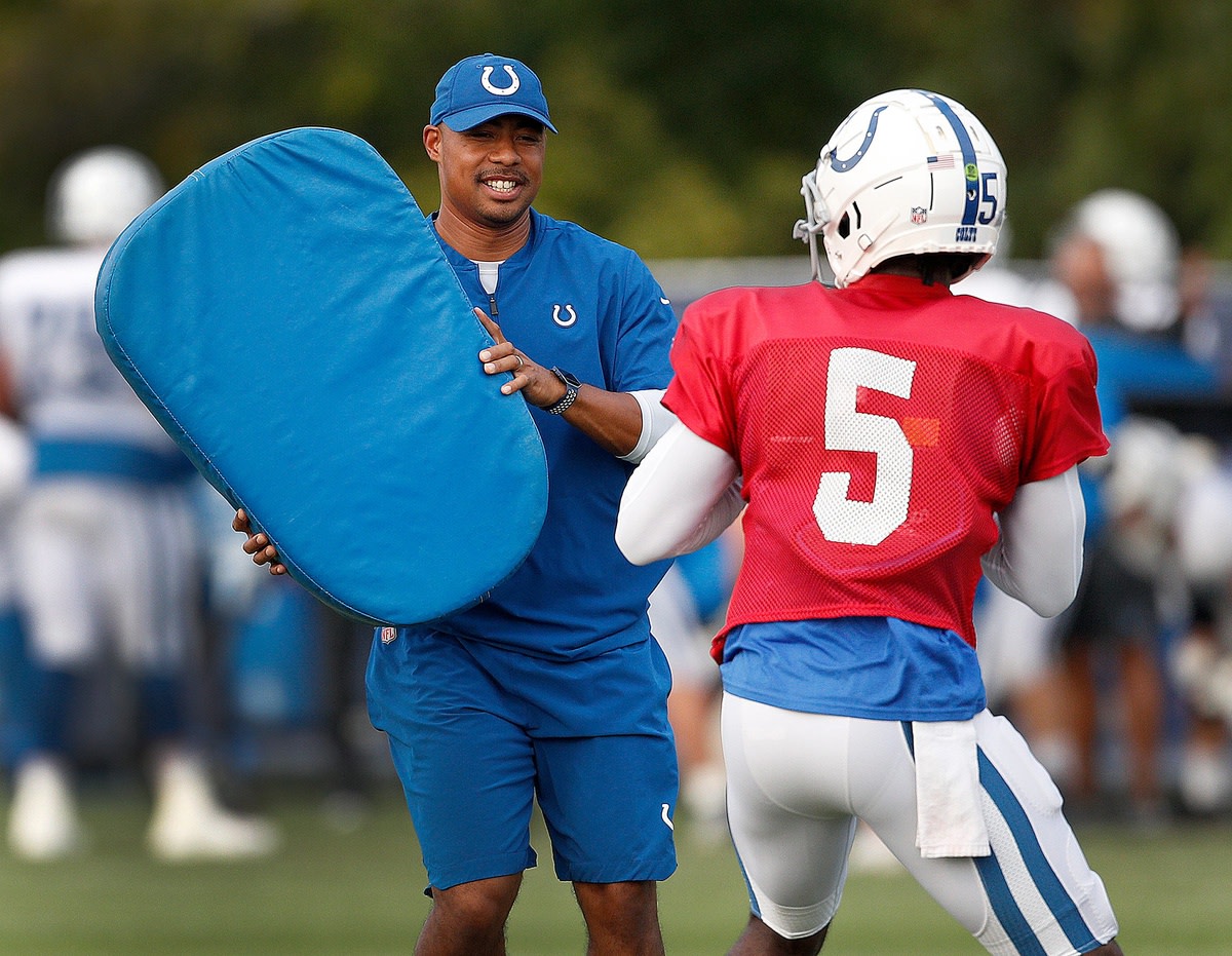 Indianapolis Colts quarterback coach Marcus Brady has been promoted to offensive coordinator.