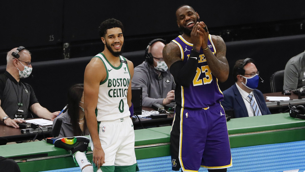 Jayson Tatum and LeBron James