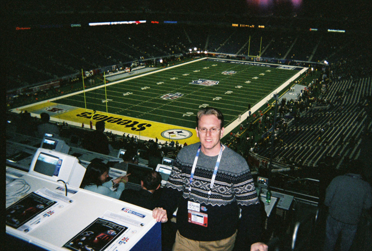 The author at Super Bowl XL in Detroit, Michigan.