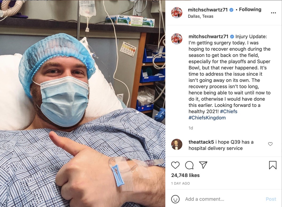 Mitchell Schwartz pre-surgery