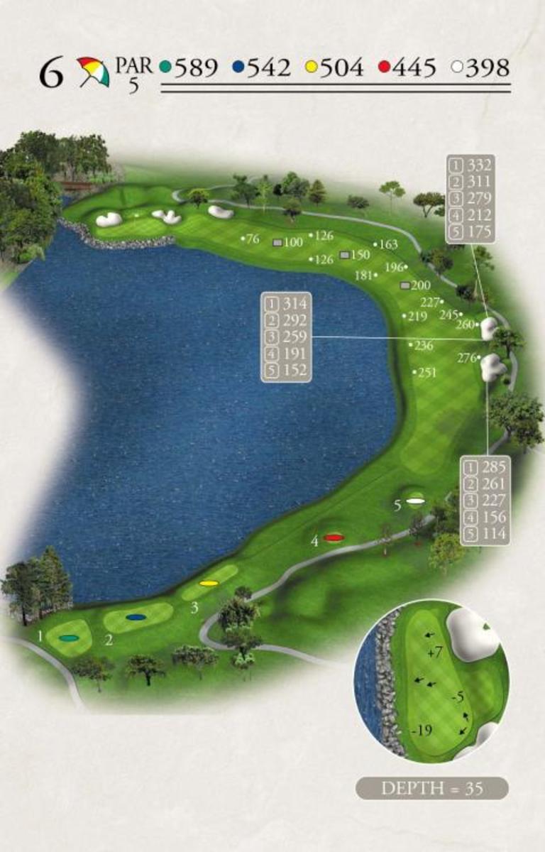 Illustration of sixth hole at Bay Hill