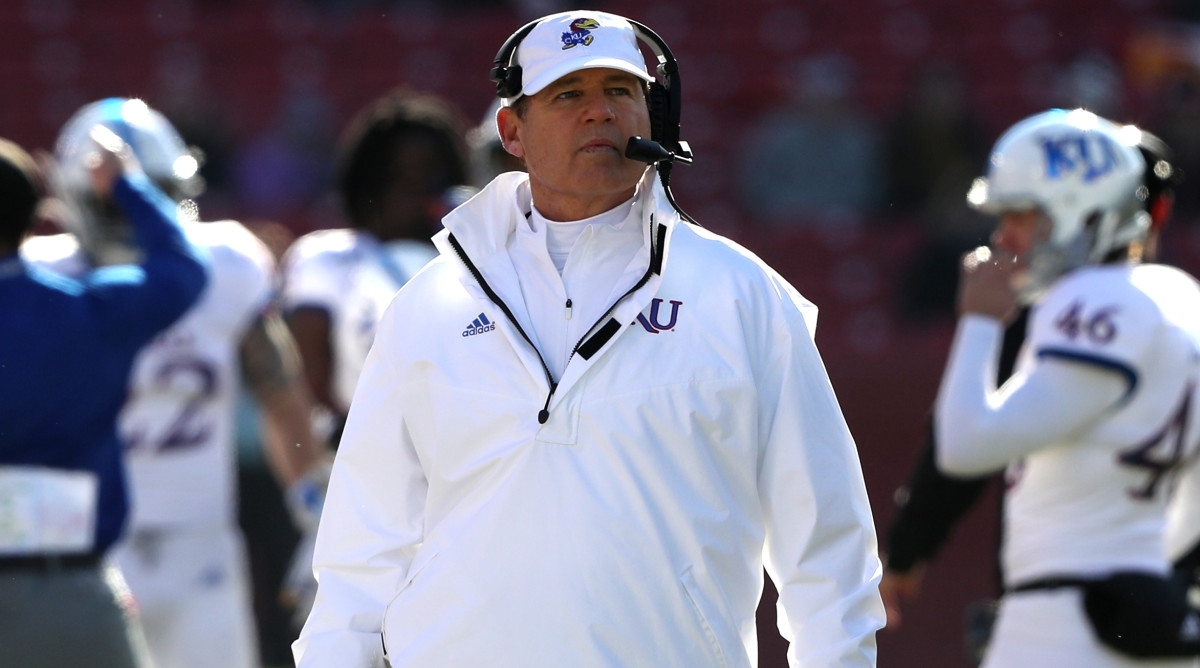 Kansas coach Les Miles has been accused of sexual misconduct during his time at LSU.