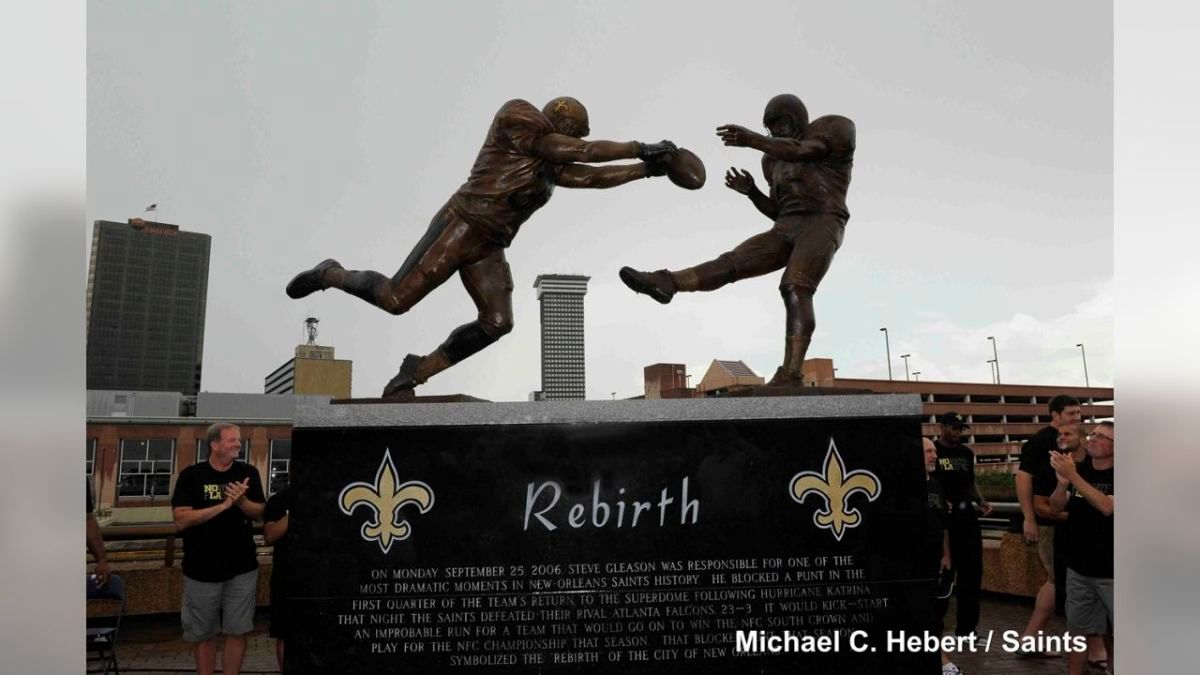 Rebirth Statue of Steve Gleason's Iconic Moment