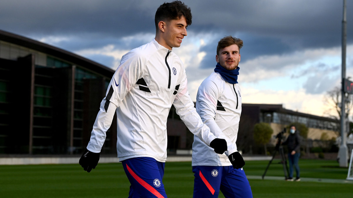 Chelsea's Kai Havertz and Timo Werner