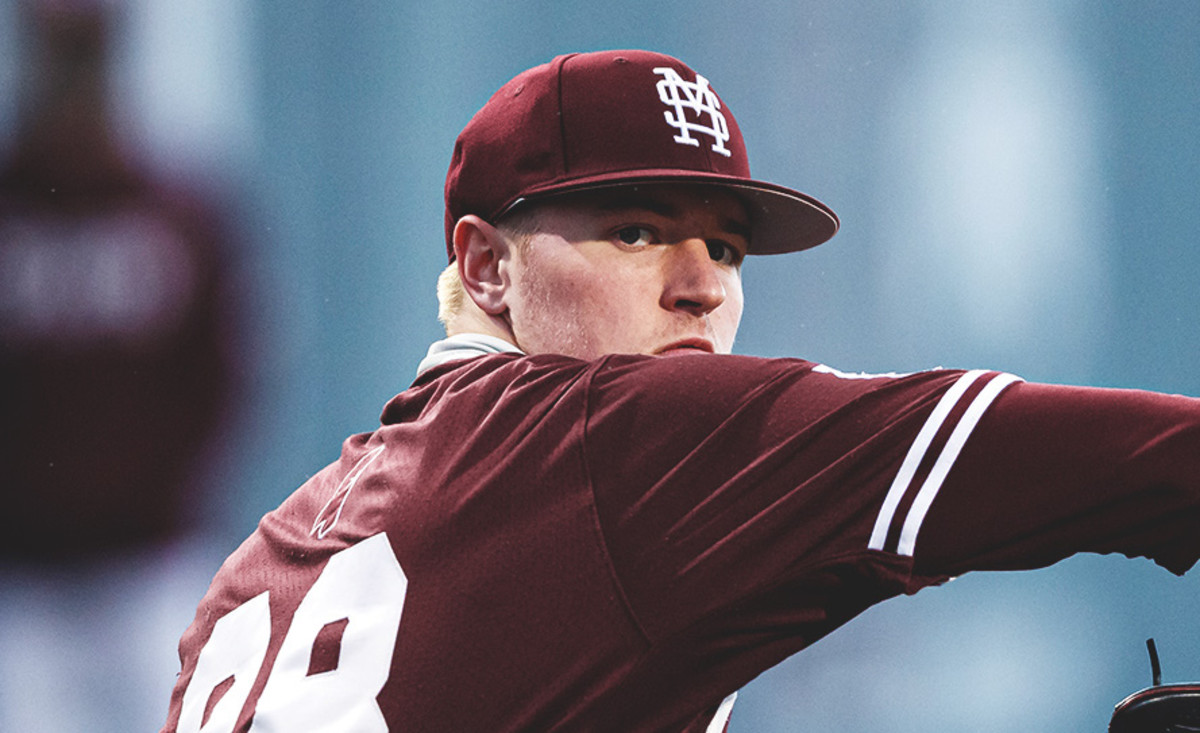 Christian MacLeod pitched seven shutout innings and only allowed one hit on Friday night as MSU went on to defeat South Carolina 9-0. (File photo courtesy of Mississippi State athletics)