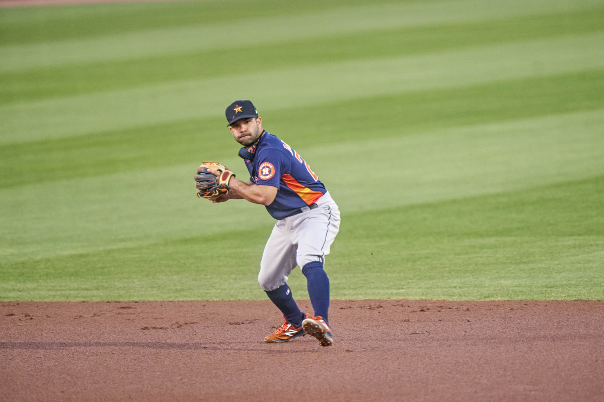 Jose Altuve on the field