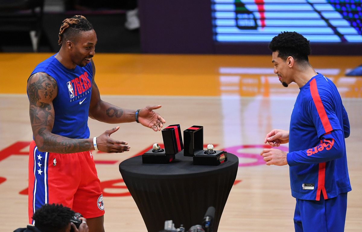 Dwight Howard and Danny Green/USA Today Sports