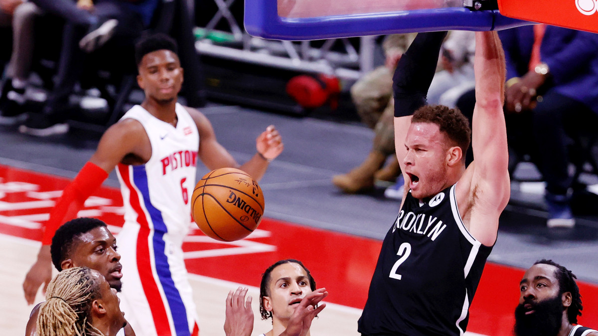 The Pistons bought out Griffin then honored him with a video tribute; he responded by dunking on them in a 113–111 win Friday.