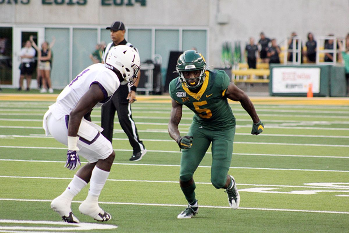 Baylor WR Denzel Mims. (College Football America photo by Matthew Postins