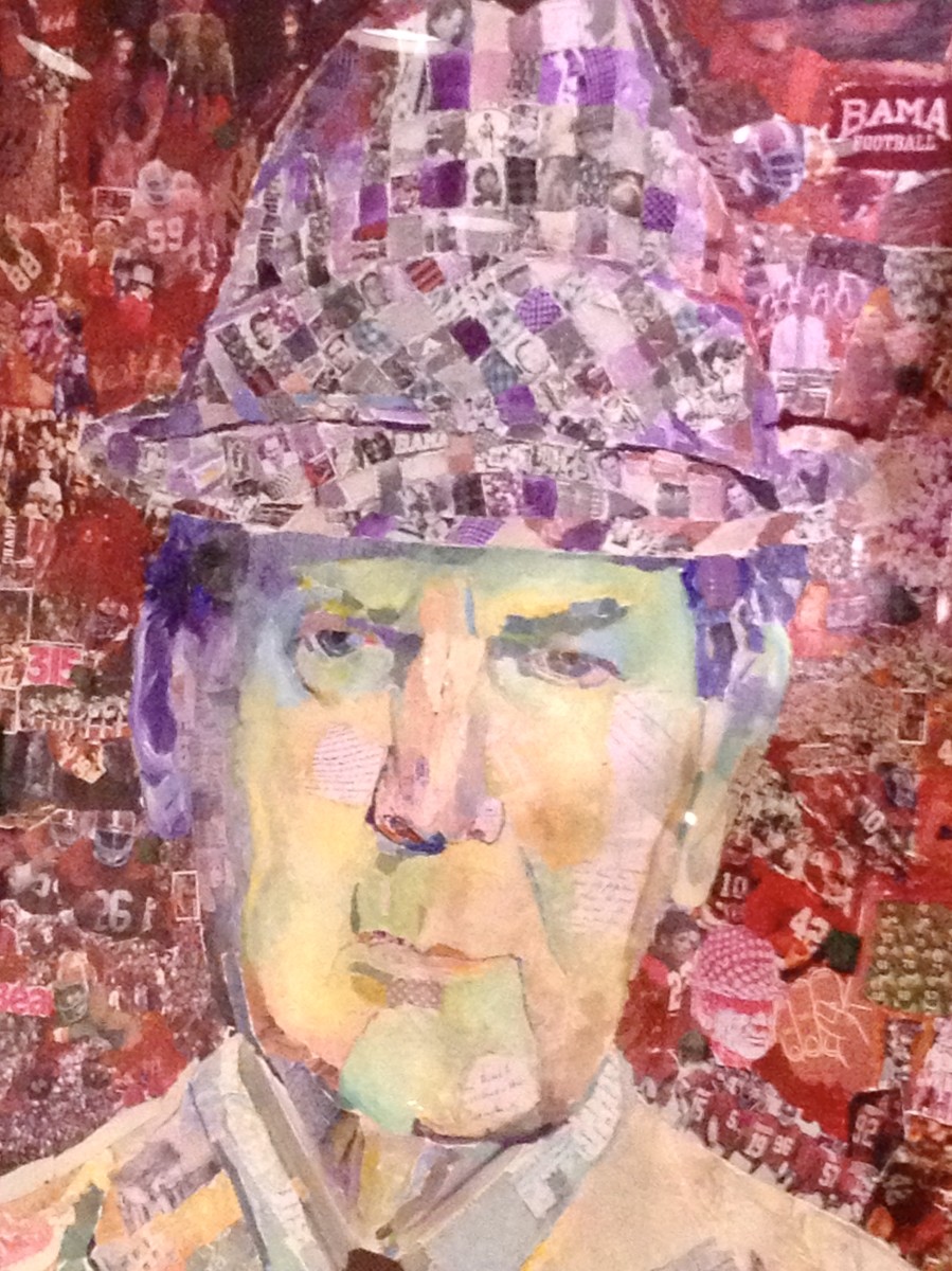 A painting of Bear Bryant inside the Bryant Museum