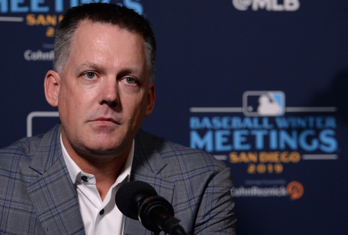 Dec 10, 2019; San Diego, CA, USA; Houston Astros manager A.J. Hinch speaks to the media during the MLB Winter Meetings at Manchester Grand Hyatt.