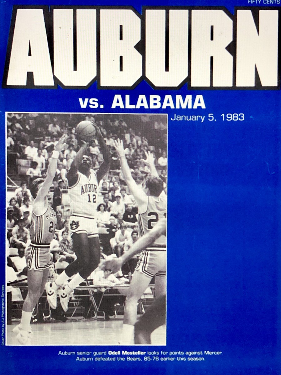 Alabama at Auburn basketball game program, Jan. 5, 1983