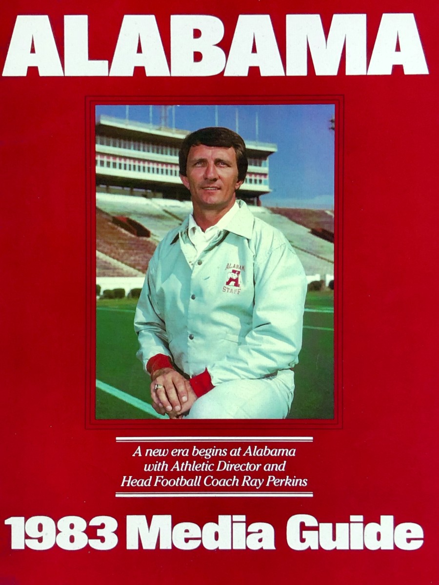 1983 Alabama media guide, Ray Perkins cover
