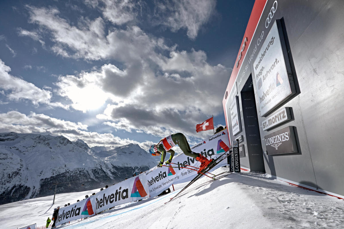 Shiffrin took third in the super G in St. Moritz in December. Photograph by Thomas Lovelock