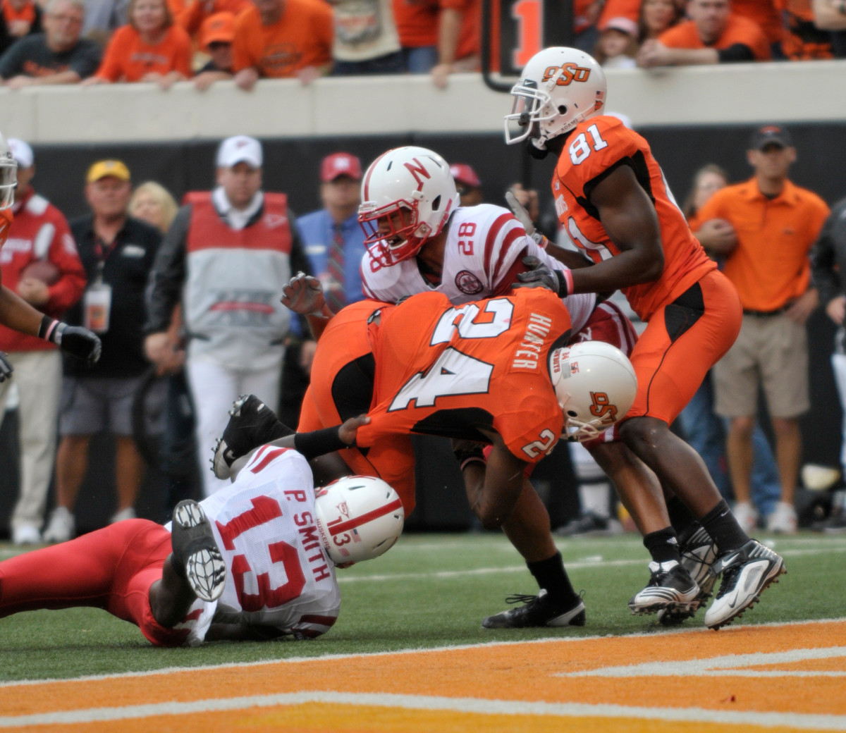 Kendall Hunter crashes over the goal line in a 51-41 loss to Nebraska in 2010.