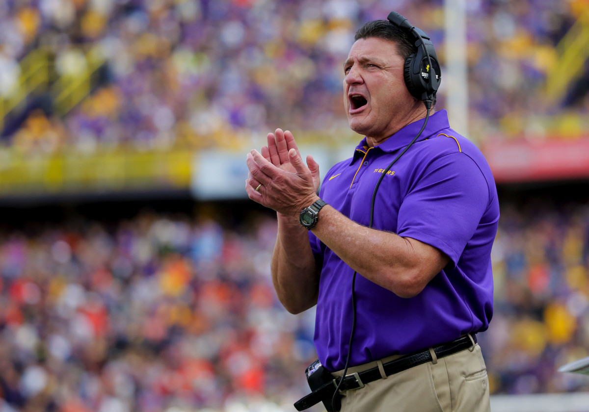 LSU Football Coach Ed Orgeron Previews Spring Practice Sports