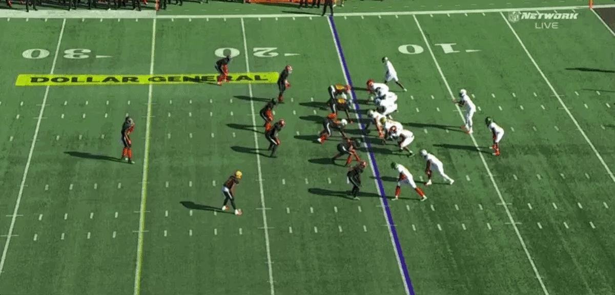 Here is another Senior Bowl highlight. Trautman gets such a jump off the ball, he almost looks offside. He turns his defender completely around and breaks away from him to get open for his quarterback. Unfortunately, quarterback Jordan Love did not have the protection to get it to him. But Trautman nevertheless got wide open. 