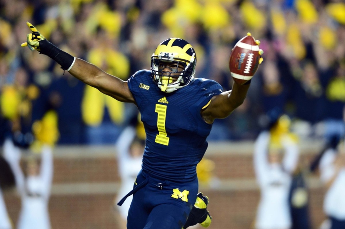 Michigan wore all-blue uniforms in 2014 against Penn State.