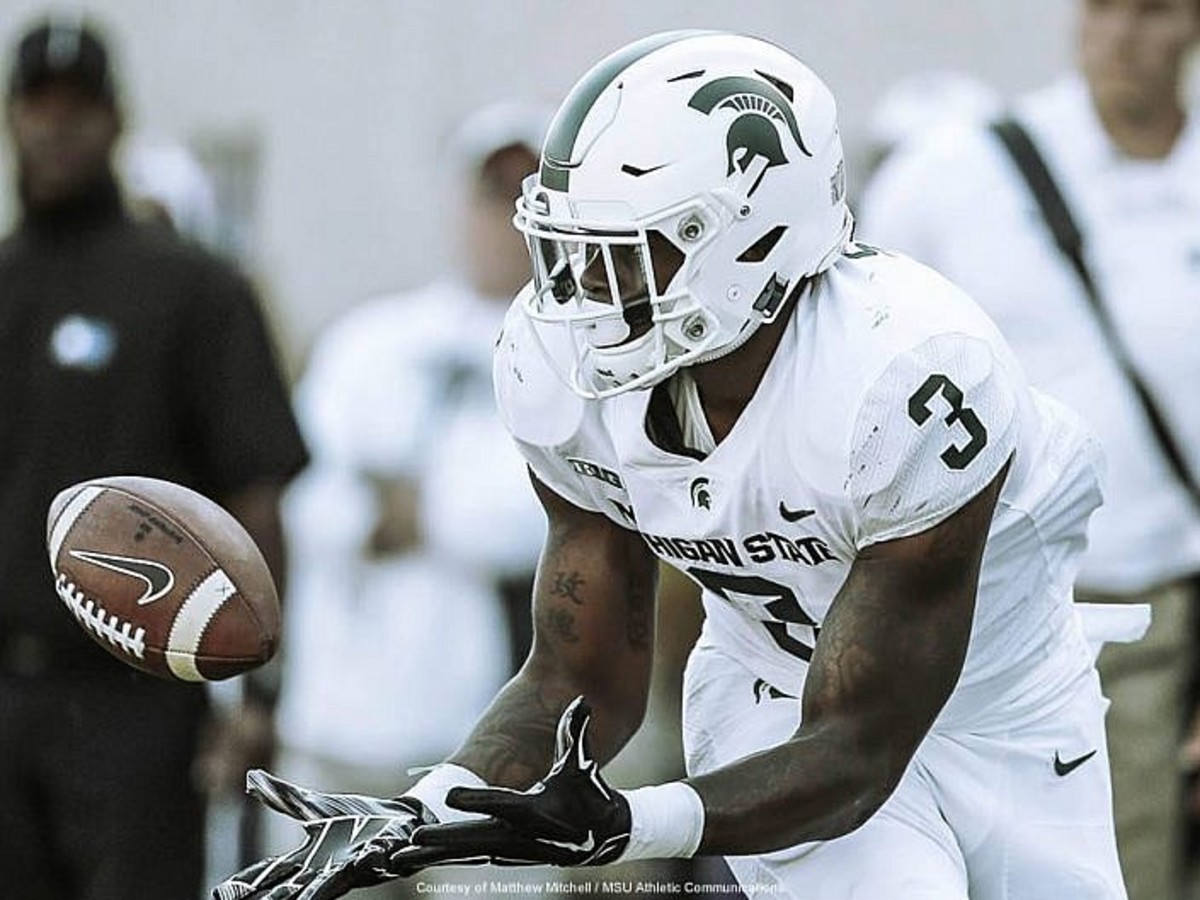 Michigan State has sported the all-white look several times over the last few years. Since they're willing to change the look of their helmet dramatically, it works.