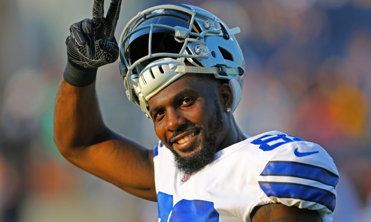 Dez Bryant in happier days when he was on the roster catching passes for the Dallas Cowboys.