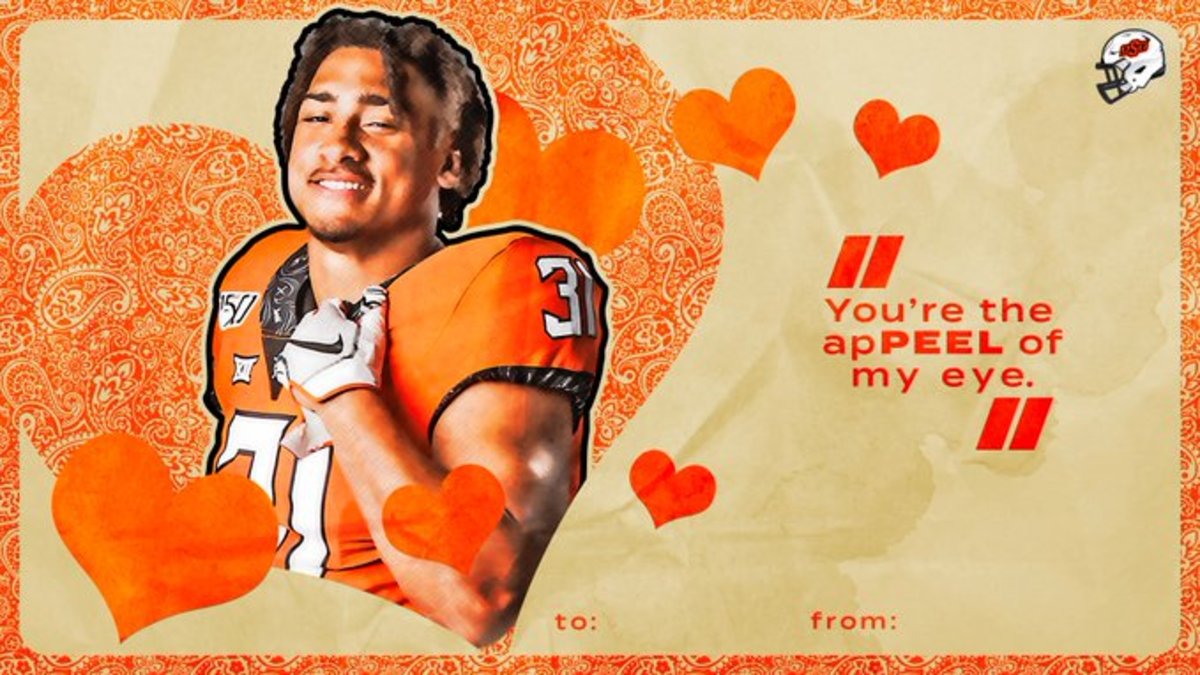 Happy Valentines Day from Oklahoma State football.