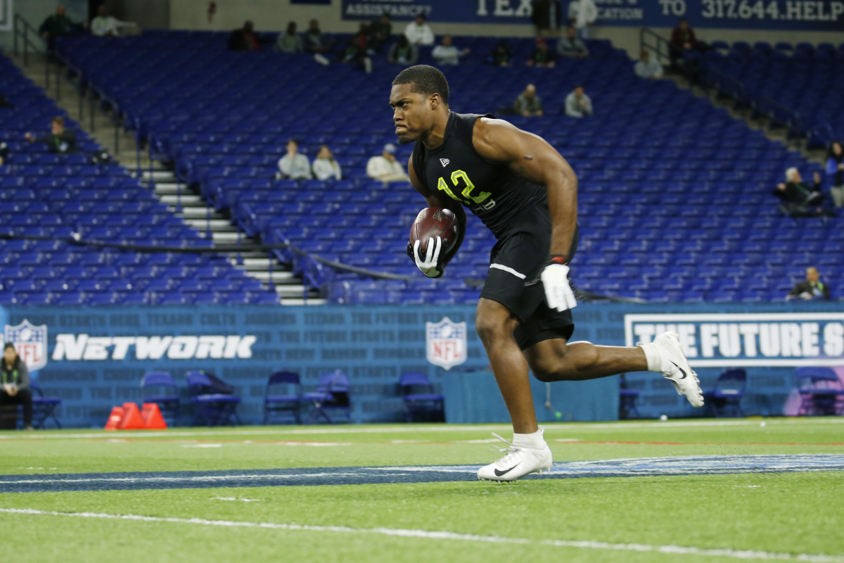 NFL Combine New York Jets meet with Darrynton Evans Sports