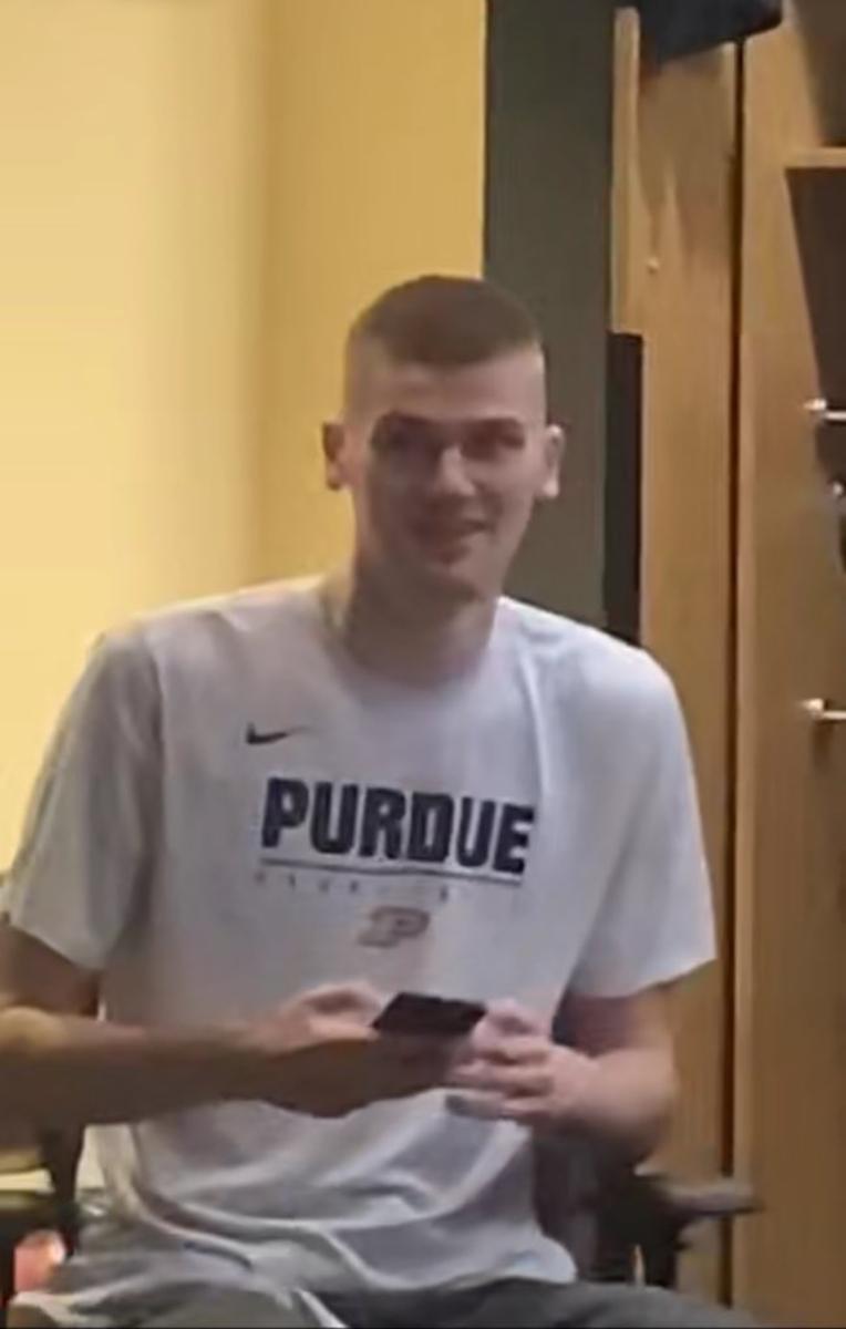 Purdue's Matt Haarms shows off his new haircut, shocking the college basketball world. 
