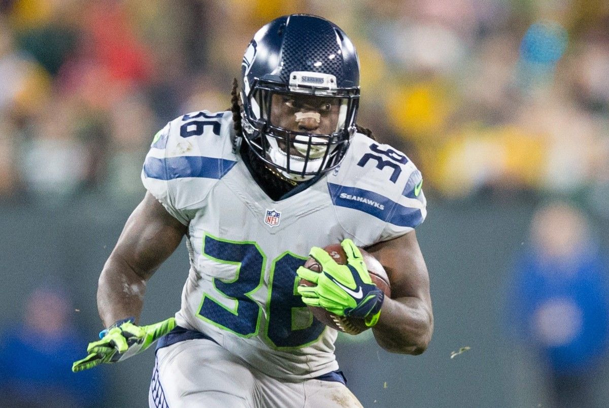 Seattle Seahawks running back Alex Collins (36) during the game against the Green Bay Packers at Lambeau Field. Green Bay won 38-10.