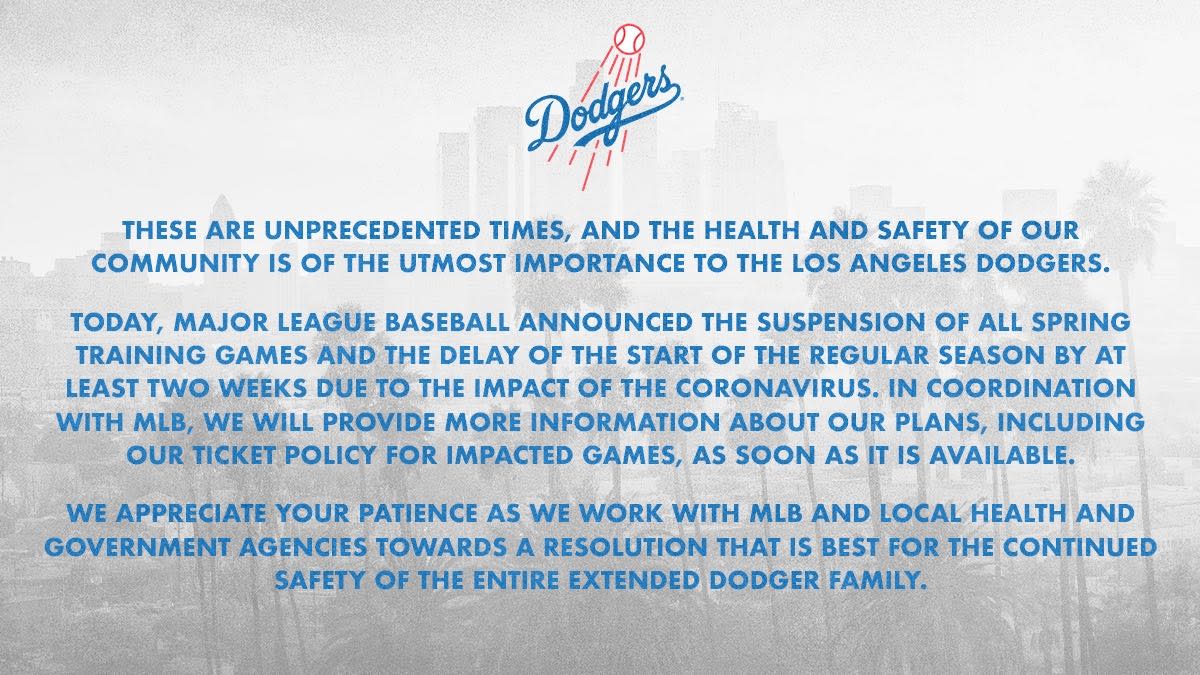 Statement from LA Dodgers PR