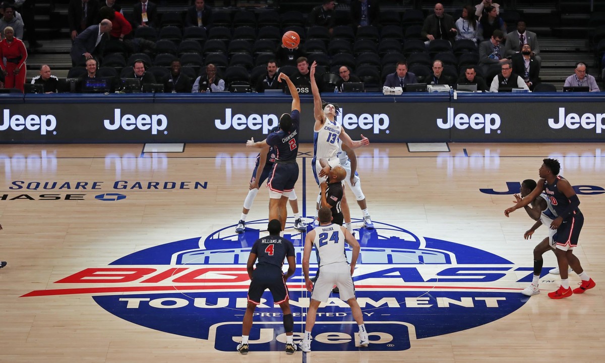 Tip off for St. John's vs. Creighton Bluejays Big East tournament game at Madison Square Garden.