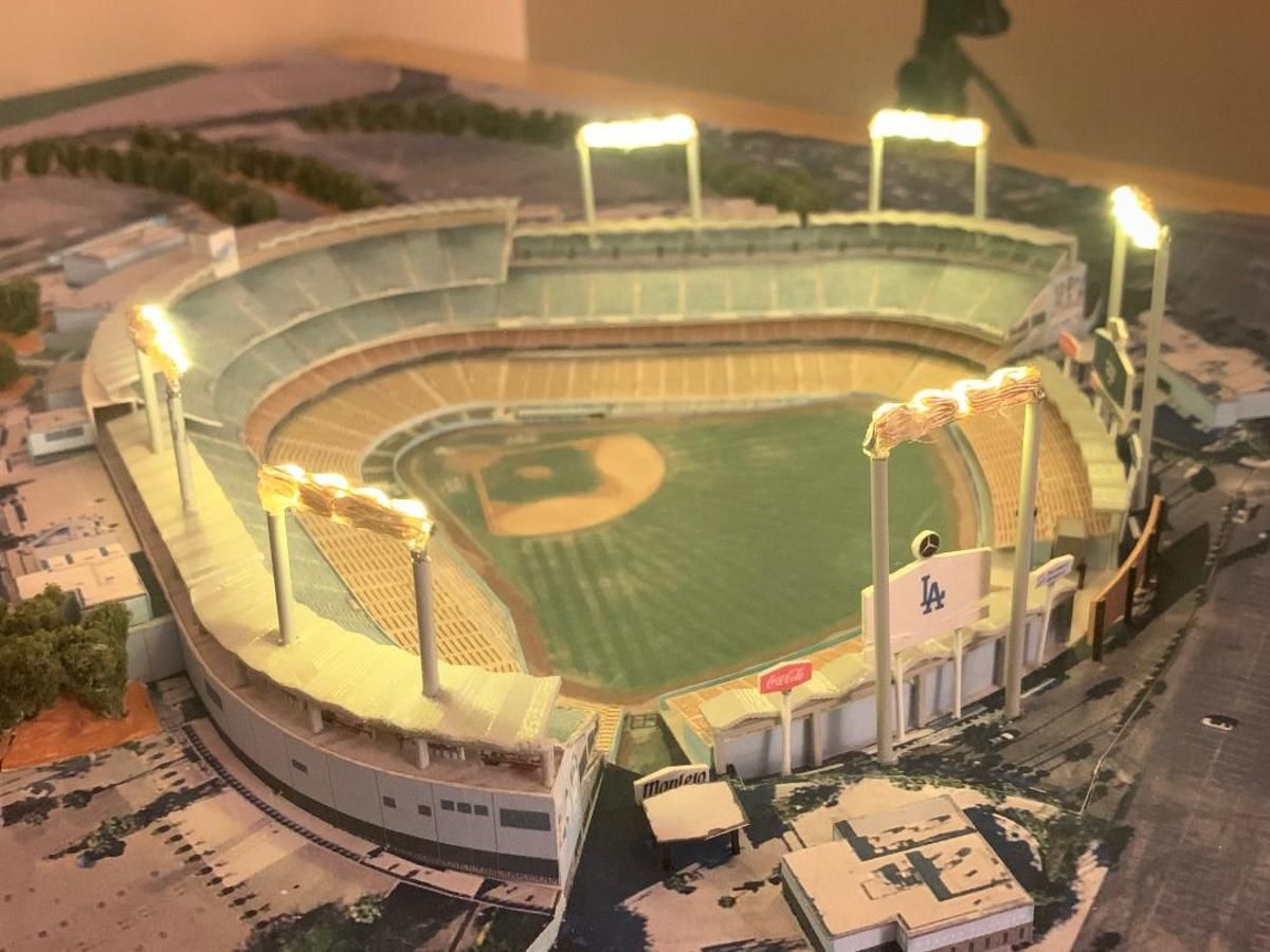 Model of Dodger Stadium, by David Resnick, of Stadiums for Ants.