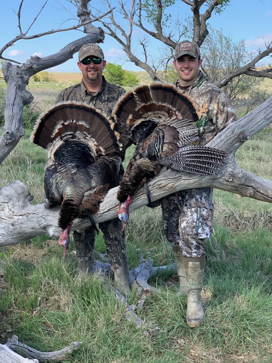 Von Lassiter and Jake Fromm on a turkey hunt
