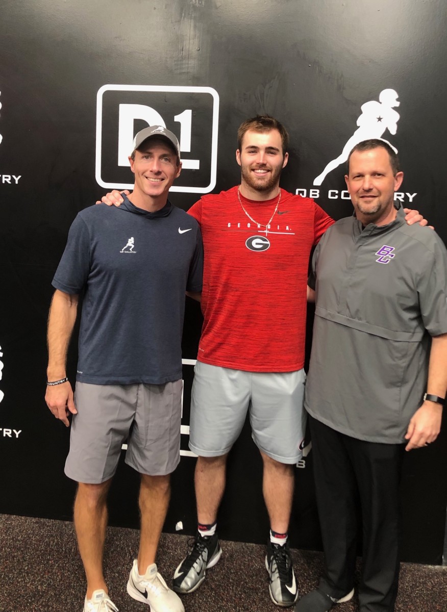 QB Country Trainer David Morris, Jake Fromm, and Von Lassiter (Bleckley County)