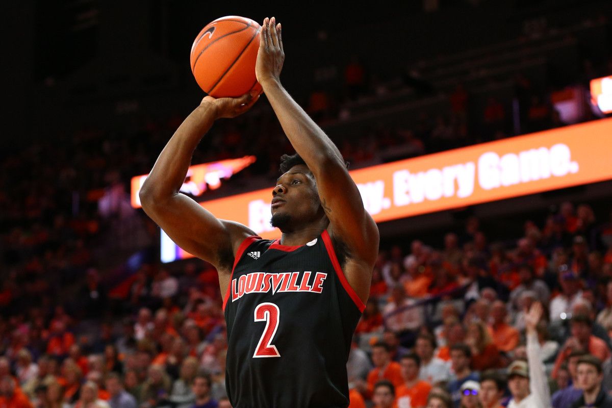 Darius Perry gets a shot attempt against Clemson.