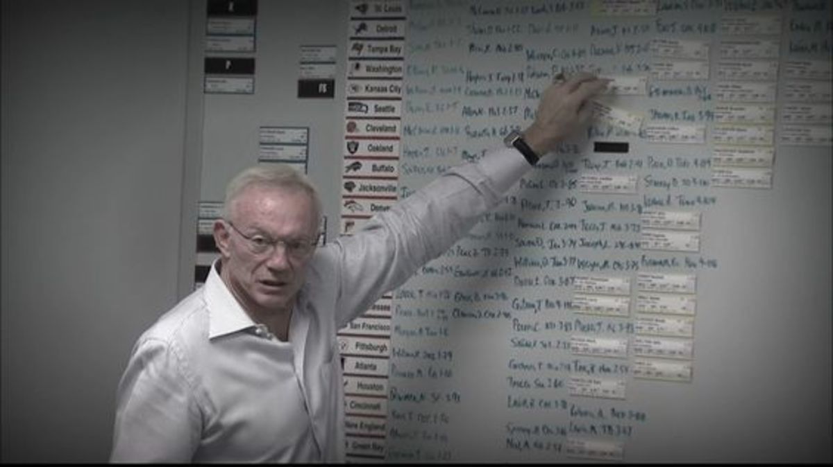 Jerry Jones at the Big Board
