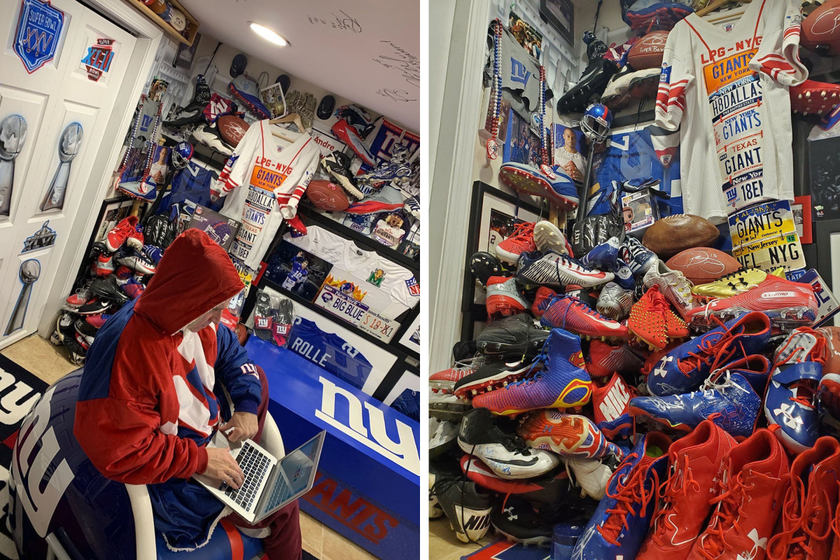 Joe Ruback, aka License Plate Guy, at home.