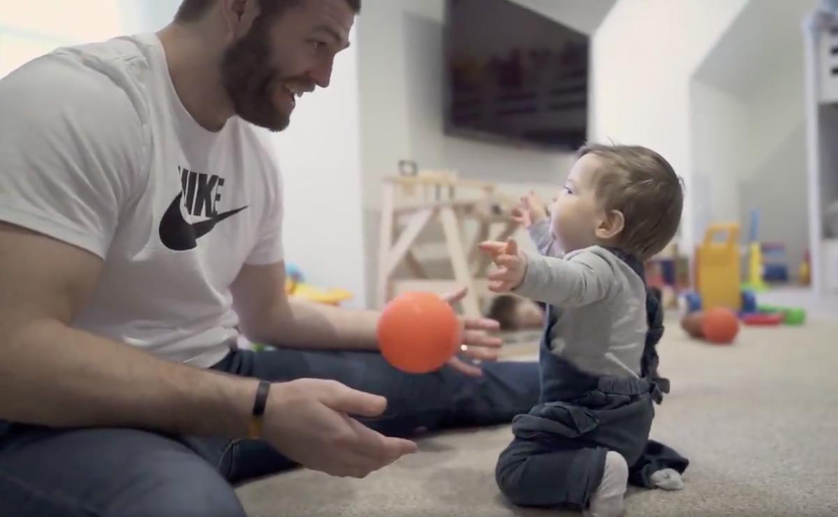 Indianapolis Colts tight end Jack Doyle plays with his son in a behind-the-scenes family video shared by the team.