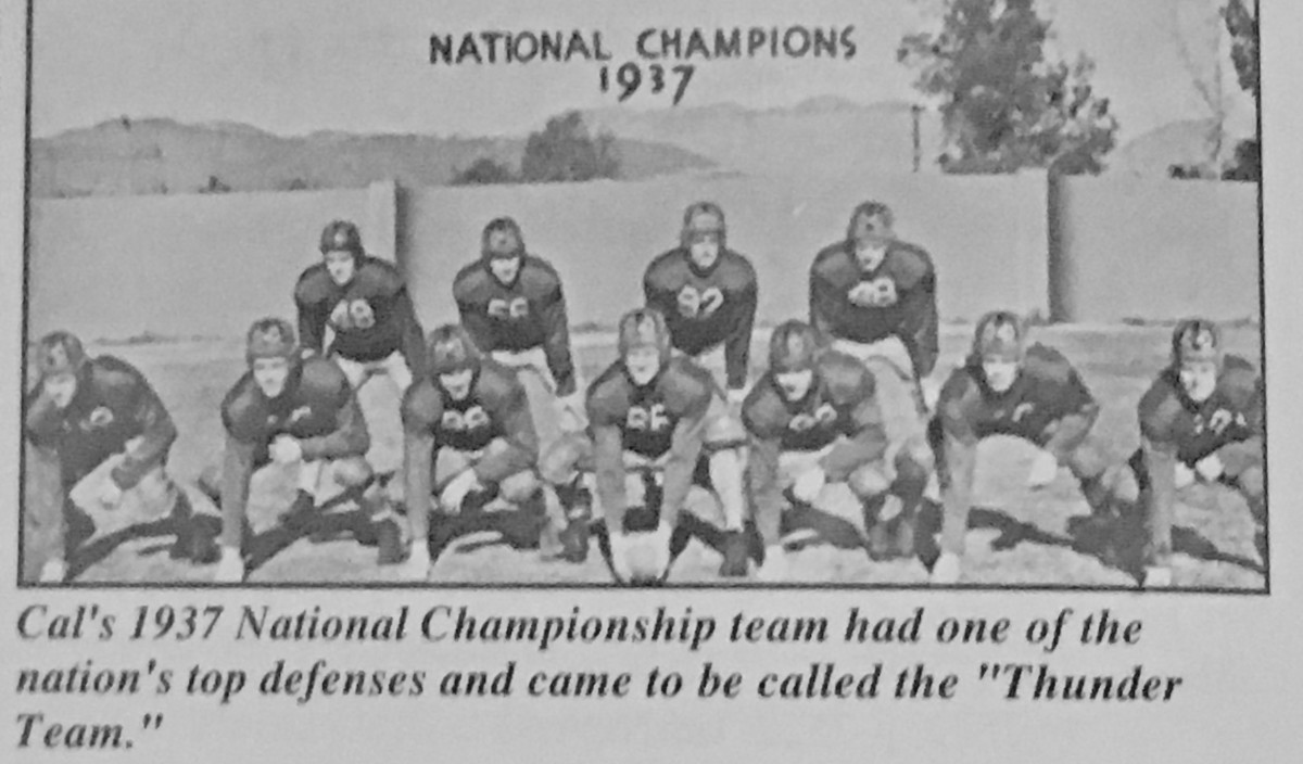 Cal's 1937 "Thunder Team" beat Alabama 13-0 in the Rose Bowl